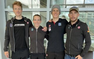 Johannes Vogel, Annika Koch, Valentin Wernz und Trainer Steffen Justus.
